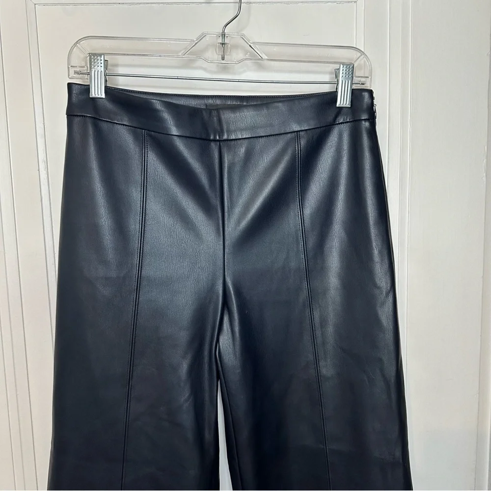Ann Taylor Navy Faux Leather Trousers size 2 - Picture 2 of 11